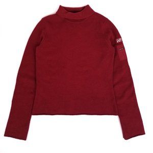 A&F Red Knit Turtle Neck Lambswool Sweater M